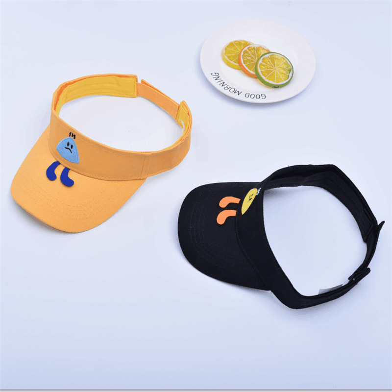 Cartoon Embroidery Cute Children Sun Virsor Hats Boys Girls Summer Sun UV Protection Visors Caps Adjustable 2-8 Years Old
