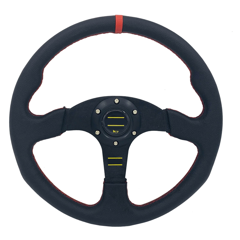 Universal 350mm 13 inch Car Racing Steering Wheel PVC Leather Aluminum Bracket Sport Steering Wheel with Logo Horn Button