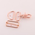 6Sets/lot Rose gold color Alloy D Ring Slider Buckle Swivel Clasp Snap Hook for bag garment shoes accessories