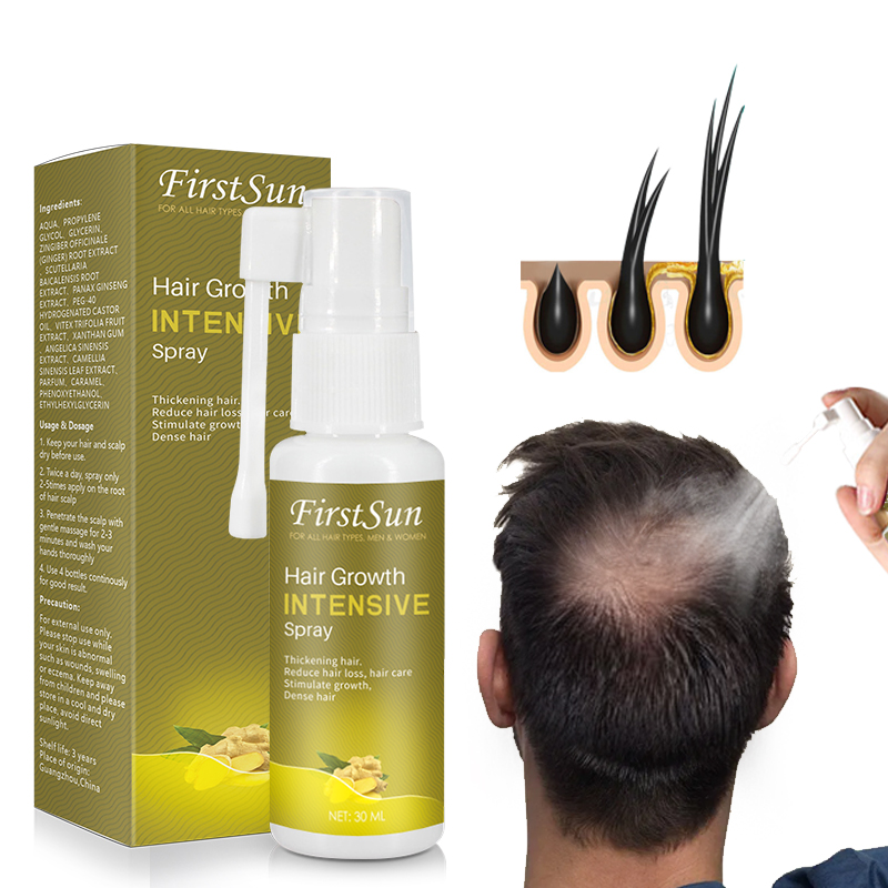 FirstSun Hair Growth Spray for Fast Hair Growth Liquid Spray Tonic Anti Hair Loss Prevent Baldness Nourish Hair Roots Regrowth