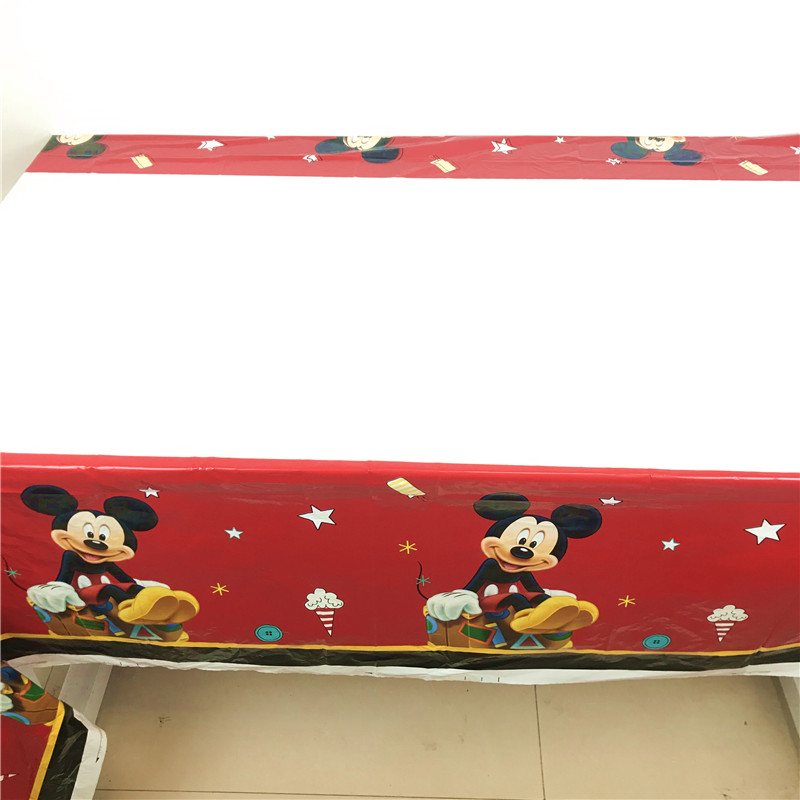 1pcs Red Mickey Mouse Tablecloth Kids Birthday Party Supplies Table Cover Baby Shower Decoration Mickey Disposable Tablecloth