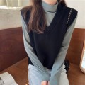 Women's Vest Sweater waistcoat Korean Elegant Student V-neck Pullover Casual Knitting Outerwear Vest Autumn Sweater Vest