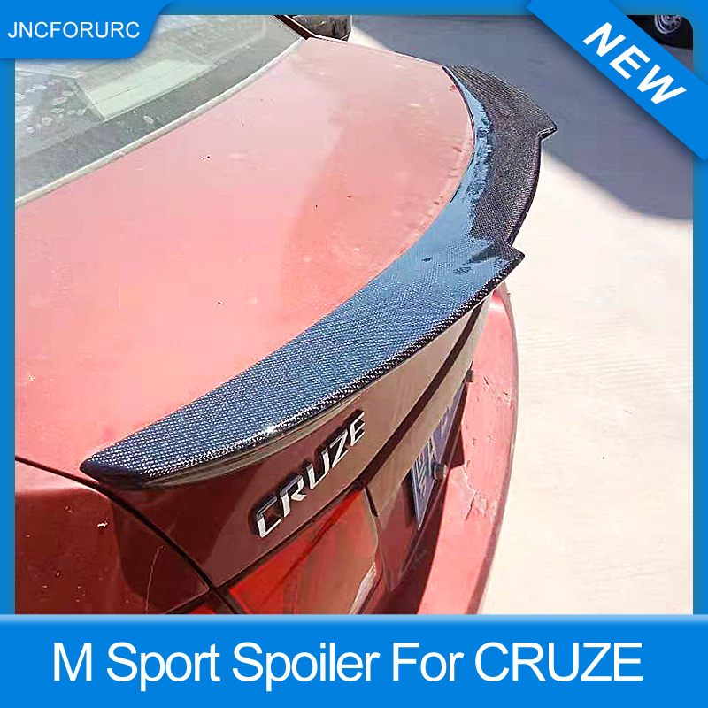 M Style Rear Car Spoiler Wing For Chevrolet Cruze 2009 10 11 12 13 14 Carbon Fiber Material Sport Spoilers For CRUZE