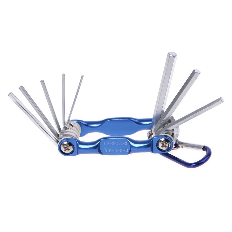 8pcs High Quality Portable Foldable Key Hex Wrench Set Metric System Inner Hexagon Spanner Allen Wrench Screw Repair Tools
