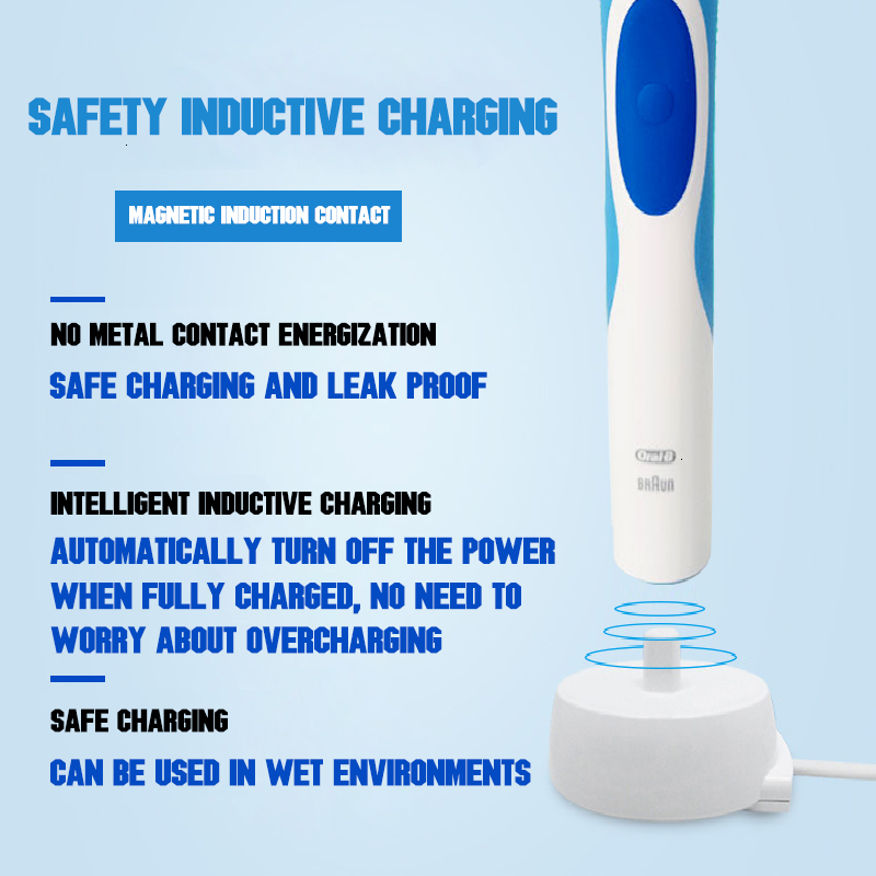 Oral B Electric Toothbrush 2D Clean Rotating Rechargeable Toothbrush Teeth With 2 Minutes Timer Replaceable Clean Brush Heads