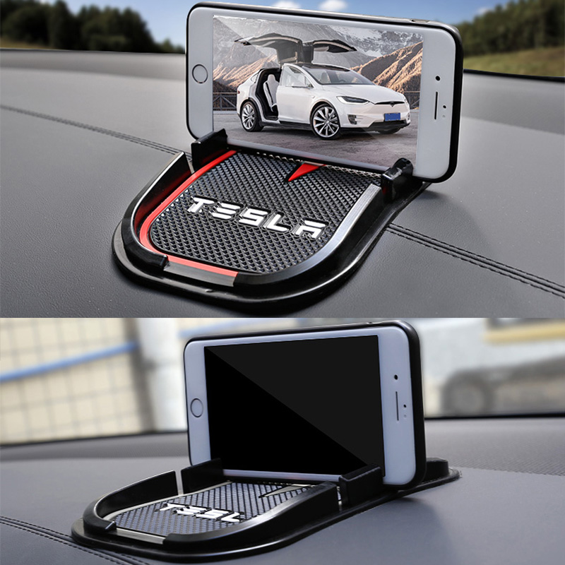 1pc Car Anti Slip Mat Sticky Pad with Logo Dashboard anti-slip mat phone key GPS holder Accessories for Tesla Model S Model X