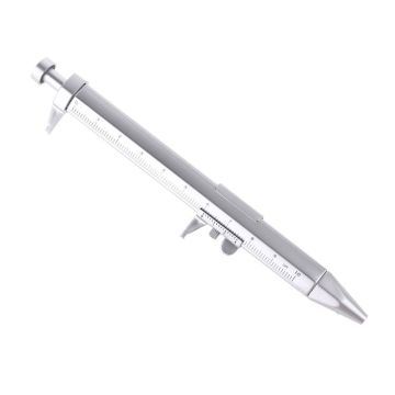Gel Ink Pen Plastic Ballpoint Pen Shape Vernier Caliper Ruler Multifunction 2in1 Protable Measuring Tool 0-100mm