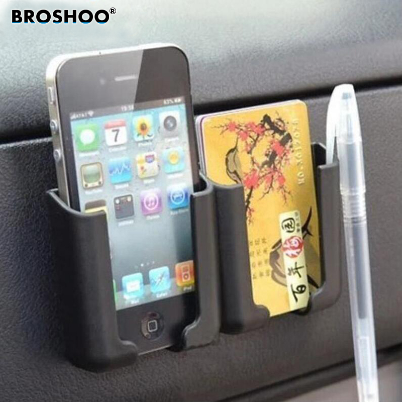 BROSHOO Auto Supplies Car Phone Mobile Card Holder Vehicle Glove Bags Box Car Gps Pda Iphone Case Storage Accessories 13.5*7*2CM