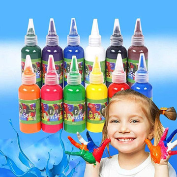 12 Color 720ml Non Neon Washable Finger Paints Set Liquid Paint Pigment Gouache finger Painting Supplies paint Art