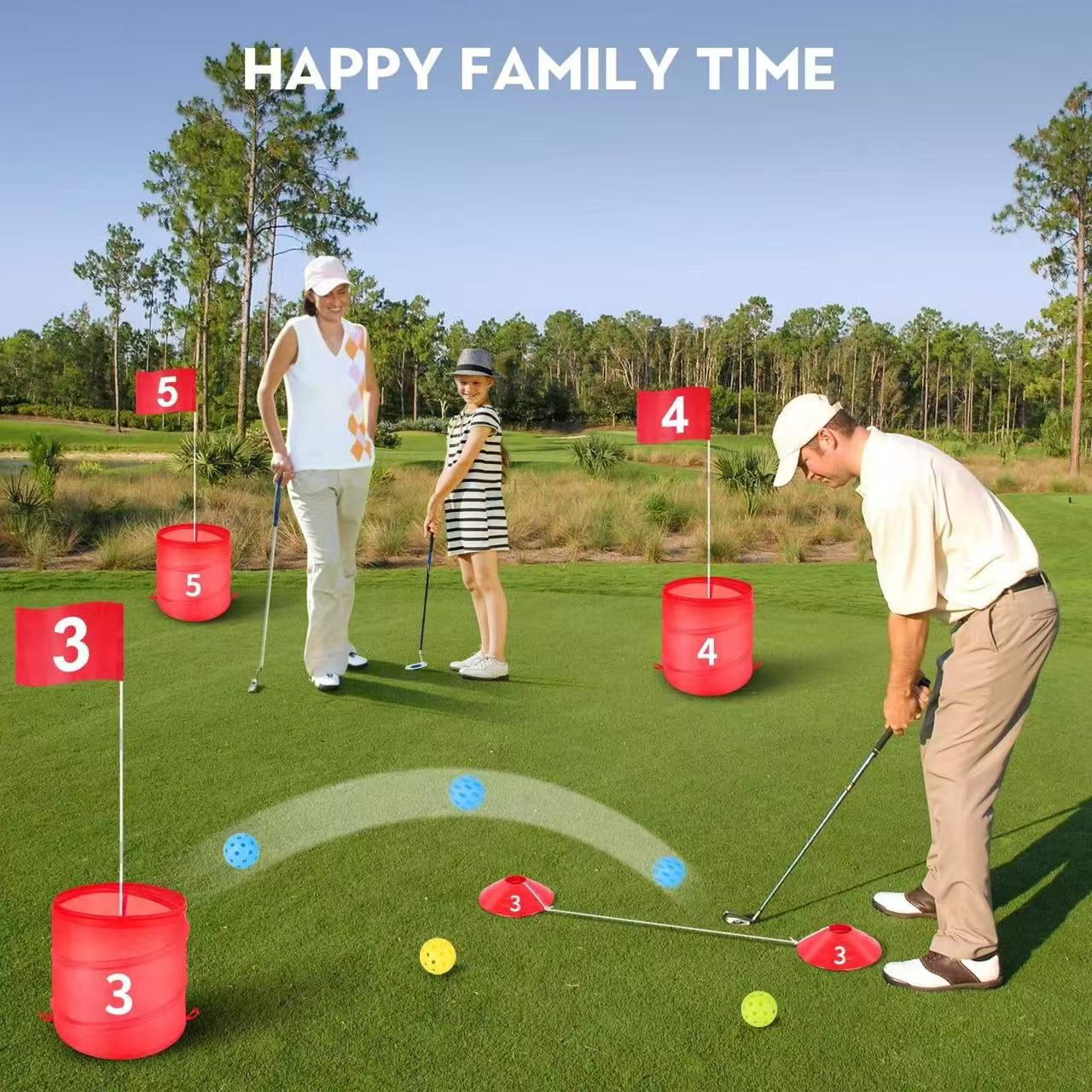 GP Portable 9-Hole Golf Course Backyard Golf Game for Family Adults & Kids to Play Outdoor in Lawn Park Beach Yard