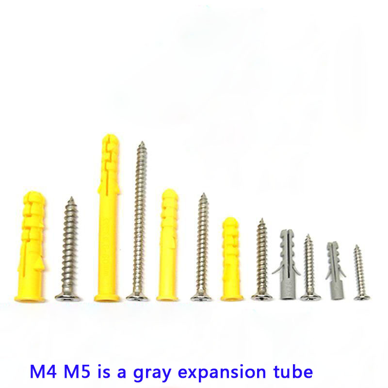 50sets Plastic Expansion Tube Expansion Seth Anchor Bolt Wall Plug Bolts Screw M4*20mm M5*25mm