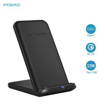 FDGAO 15W Qi Wireless Charger for Samsung S10 S20 Fast Charging Dock Stand For iPhone 11 Pro XS MAX XR X 8 Phone Quick Charger