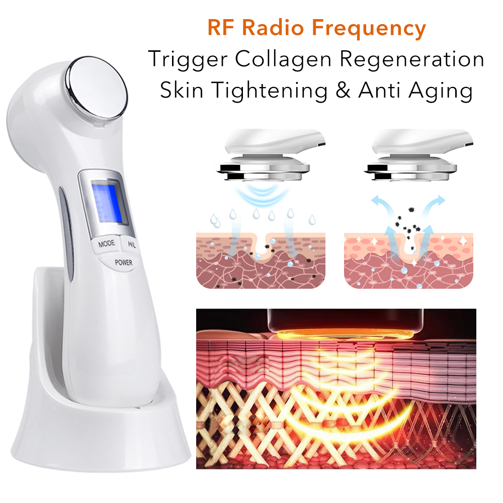 6 in1 RF Face Lift Skin Care Machine Facial Slimming Skin Rejuvenation EMS Anti Wrinkle Beauty Equipment Blackhead Remover