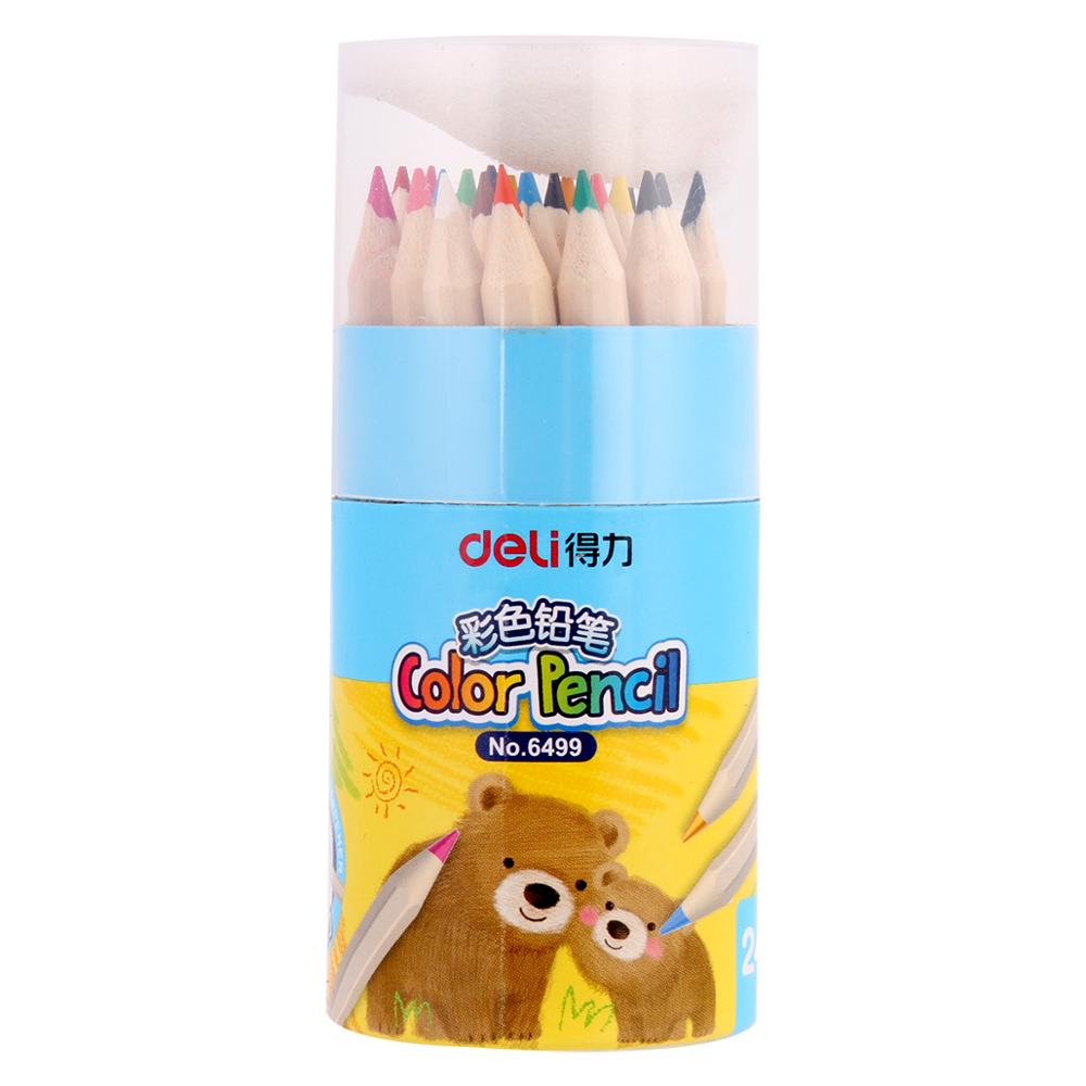 Deli 6499 24colors Colour Pencils Natural Wood Colored Pencils Drawing Coloring Pencils for kids Art School Supplies
