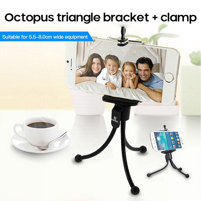 Tripods Mini Flexible Sponge Octopus Tripod 360° Adjustable Travel Portable Camera Stand Cell Phones Stand For Width 5.5-8.0cm