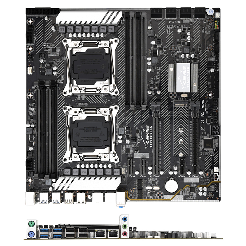 X99 F2 Motherboard Dual CPU X99 LGA 2011-3 E5 V3 V4 4-Channel DDR4 RECC 256GB M.2 NVME NGFF USB3.0 E-ATX Server Mainboard