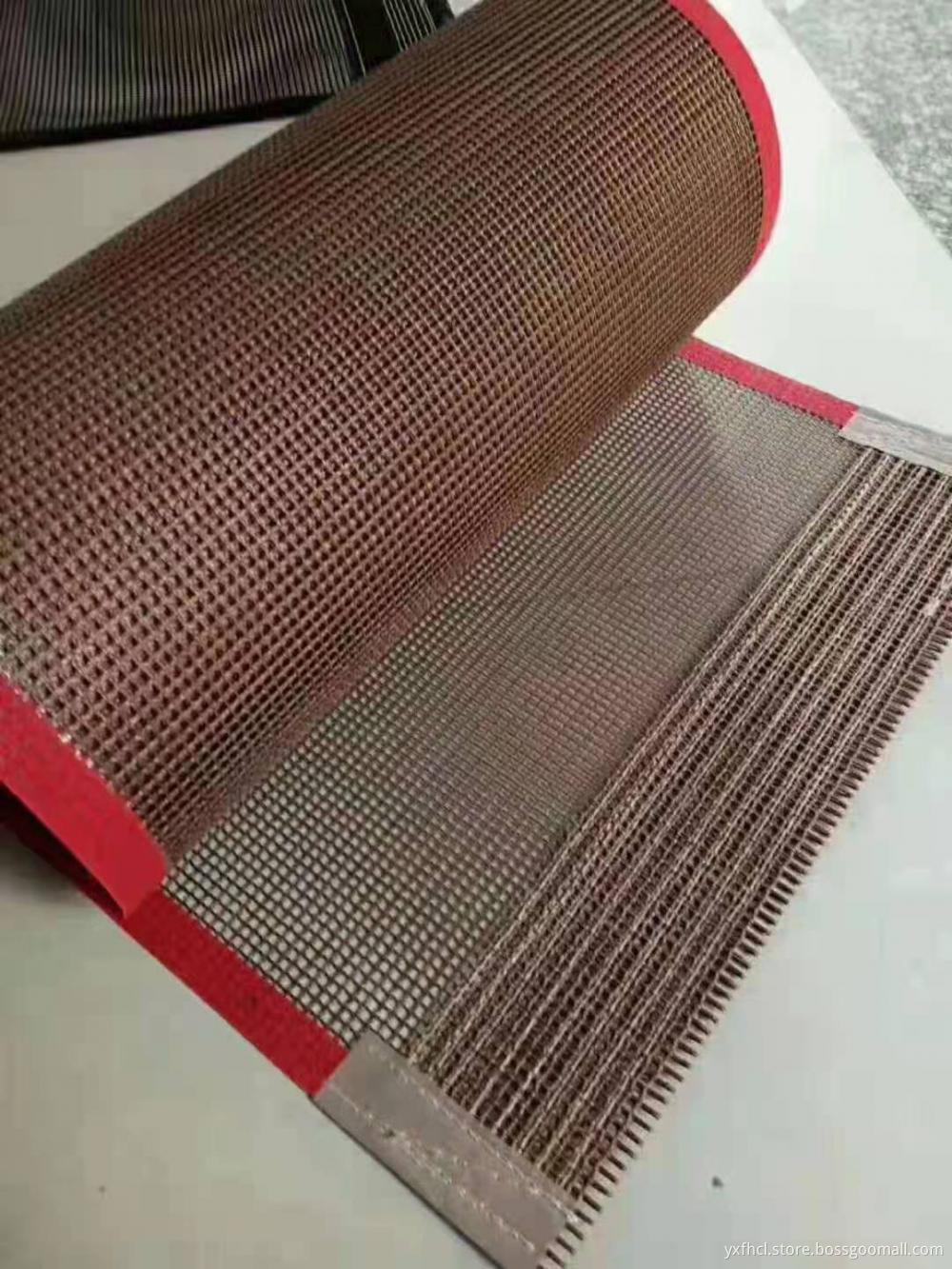 Brown 4*4 PTFE open mesh conveyor belt