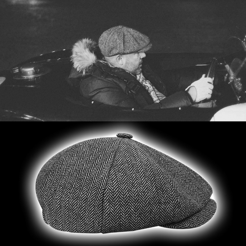 British Style Octagonal Hat Winter Wool Herringbon Hat Gatsby Cap Ivy Hat Golf Driving Autumn Men Flat Cabbie Newsboy Caps BLM70