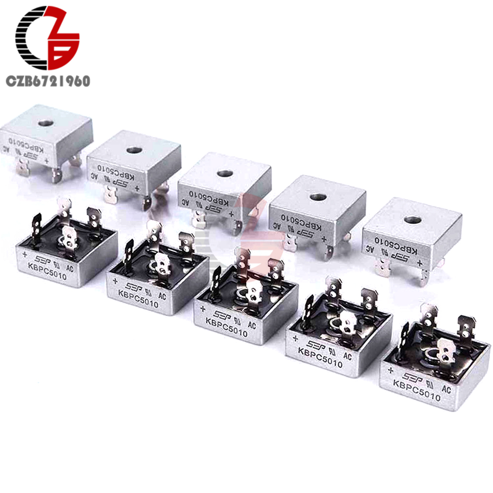 5Pcs KBPC1010 KBPC1510 KBPC2510 KBPC3510 KBPC3510W KBPC5010 Power Diode Bridge Rectifier 15A 25A 35A 50A 1000V KBPC Commutator