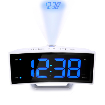 Electronic Alarm Clock Projector Watch Mirror Clock Smart Luminova Table for Office Bedroom Modern Led Digital Clock FM Radio