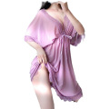 4Colors Summer Sexy Lingerie Deep V Sheer Mesh Gauze Women's Sleepwear Silk Nightdress Sleeping Dress Night Gowns Sleepshirts