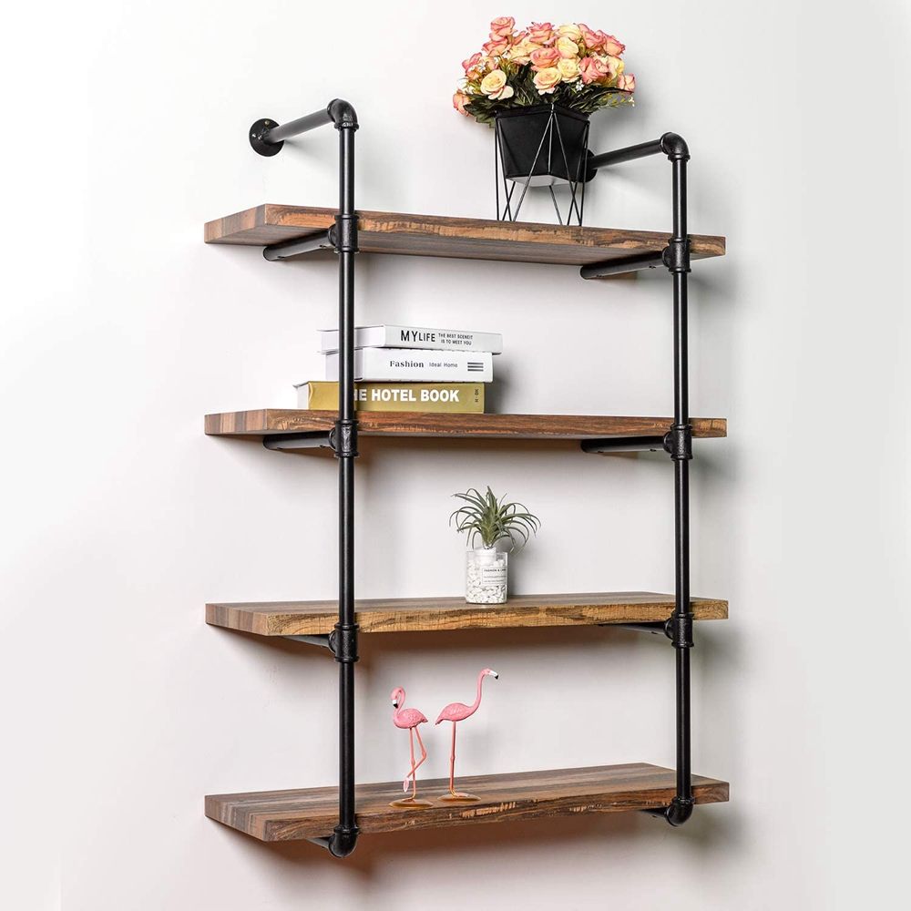 1 Pair 3/4/5 Tier Wall Shelf Brackets Iron Pipe Furniture Home Improvement Decor Diy Hardware Hanging Storage Shelves Brackets