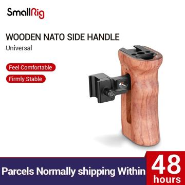 SmallRig Wooden Hand Grip Side Nato Handle For Universal Camera Cage Featuring Nato Rail On The Side DSLR Camera Handle -2187