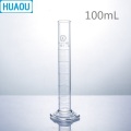 HUAOU 100mL Measuring Cylinder with Hexagonal Base Borosilicate 3.3 Glass Spout Graduation Laboratory Chemistry Equipment