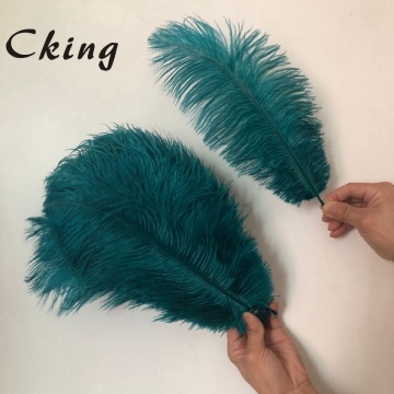 wholesale 100pcs High quality natural real peacock Blue dyed ostrich feathers 6-24inch/15-60cm diy Decorations stage performance