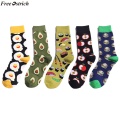 FREE OSTRICH Harajuku Cotton Skateborad Short Fresh Fruits Socks Lemon Avocado Pineapple Cherry Blueberry Gardenias Banana