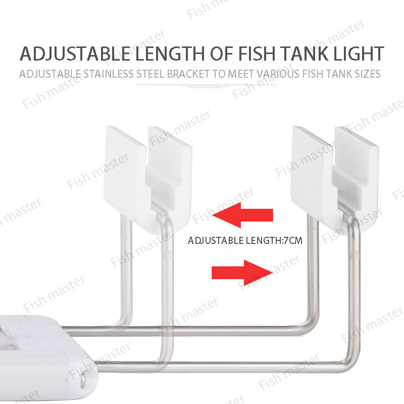 20-60CM Aquarium Fish Tank Light Clamp Clip Flexible White & Blue Lighting Lamp.Super Crystal led aquarium light, Clip on led
