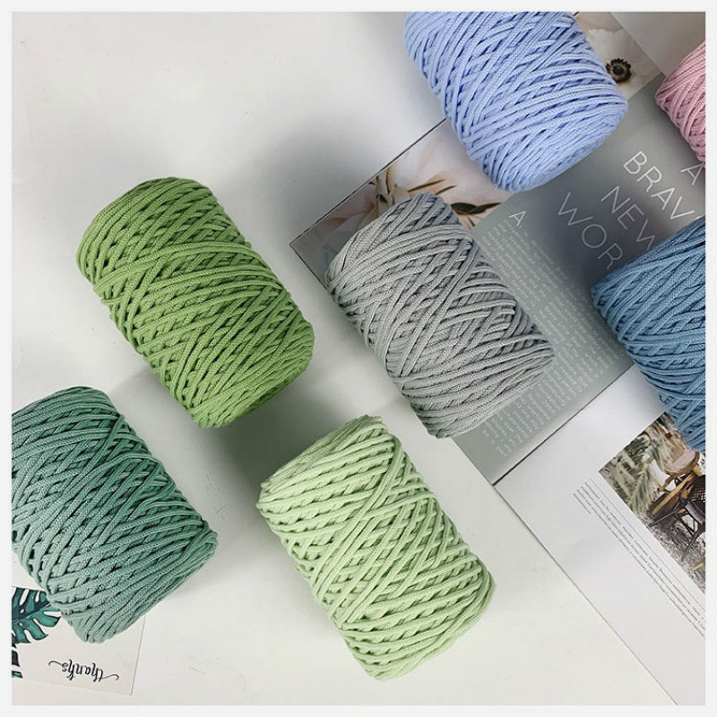 300g Hollow Knitted Crochet Yarns For DIY Handbag Purse Basket Chunky trapillo Nylon Cord Polyester Thread Round Rope Line Woven