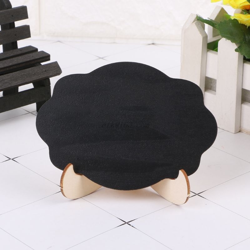 10pcs Wooden Mini Blackboard Cloud Shape Table Sign Memo Message Stand Chalk Board Wedding Party Decoration Supplies
