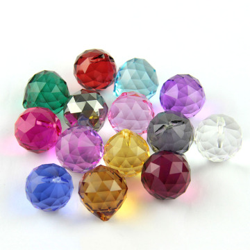 15mm/20mm/30mm/40mm 10pcs Mixed Colors Crystals Glass Ball For Chandeliers Shinning Prism Suncatcher For Sale
