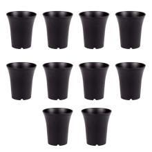 10Pcs Plastic Black Flower Pots Planters Home Indoor Outdoor Office Succulent Plant Pots Planting Pots With Drainage Hole