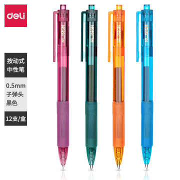 4 pcs/lot 0.5mm Solid Color Bullet Head Large Capacity Gel Ink Pens School Office Writing Supplies Office Accessories Stationery