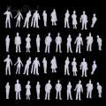 40Pcs 1/100 HO Scale Unpainted Model People Miniature Figures Architectural Model Human Plastic Scene Simulation