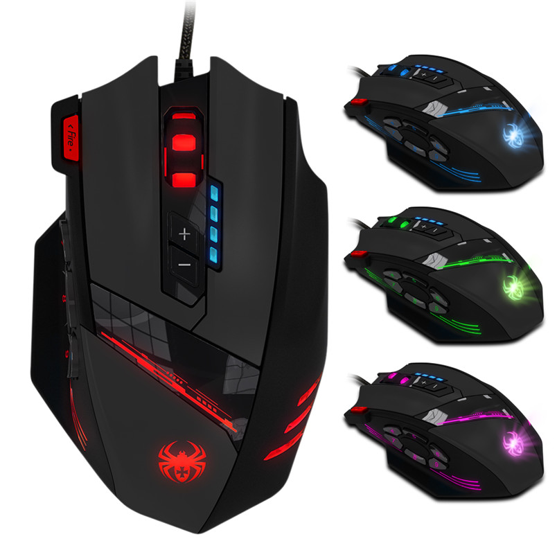 Reliable hotselling gaming mouse Zelotes C-12 Programmable Buttons LED Optical USB Gaming Mouse Mice 4000 DPI A