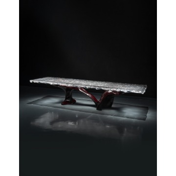 Deep Red Crystal Dining Table