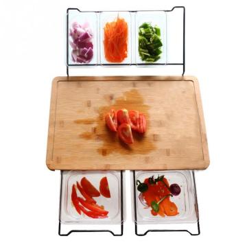 Vegetable Kitchen Cutting Board With Storage Box Smooth Multifunction Practical Fruit Bamboo Food Storage