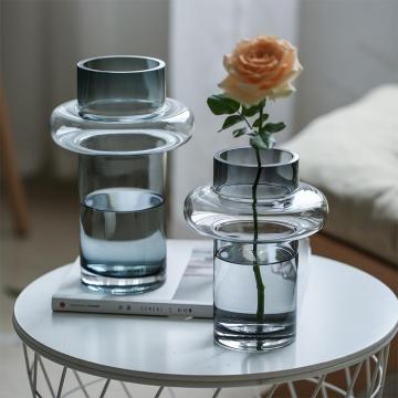 Glass Crystal Vases Modern Luxury Transparent Hydroponics Small Vase Office Dining Table Interior Living Room Decoration Vase