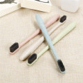 New Fashion Wheat Straw Handle Toothbrush Travel Bamboo Charcoal Toothbrush Dental Tongue Cleaner Soft Toothbrush Portable Tool