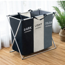 Foldable Laundry Basket Portable Dirty Clothes Organizer Storage Basket With Stand High Capacity Compartment Sort Storage Basket
