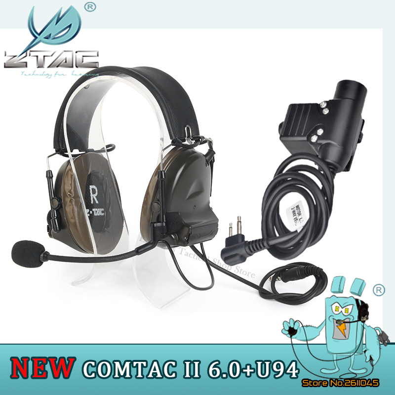 Z-TAC Tactical Shooting Headphones 6th Circuit Board 2020 Ver 2 Modes U94 Midland PTT Tactical Headset For Walkie-talkie Softair