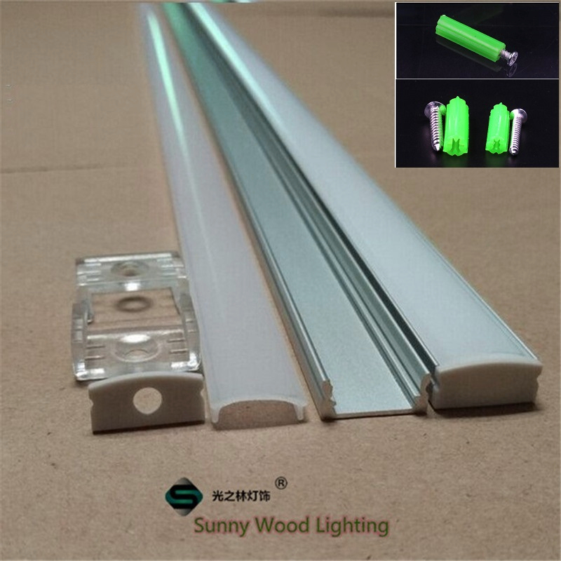 20pcs/lot 100 inch 2.5m/pc led aluminium profile with milky/transparent cover for 12mm strip ,led bar light ,tape light house