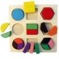 Wooden Geometric Shapes Math Toys Montessori Puzzle Sorting Math Bricks Preschool Learning Educational Game Children Kids Toys