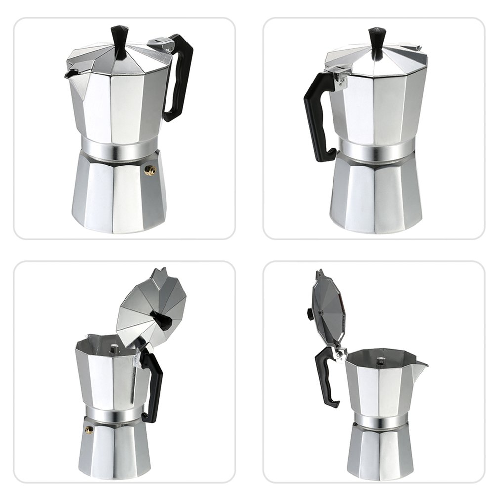 Mocha Coffee Maker Electric Pot 50/100/150/300/450/600ml Espresso Percolator Aluminum Home Office Mocha Pot Espresso Maker 1.0L