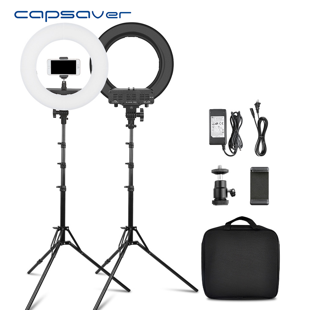 capsaver 14 inches Ring Lamps LED Ring Light Makeup Light Selfie Annular Lamp with Stand Phone Holder for Youtube Video Photo