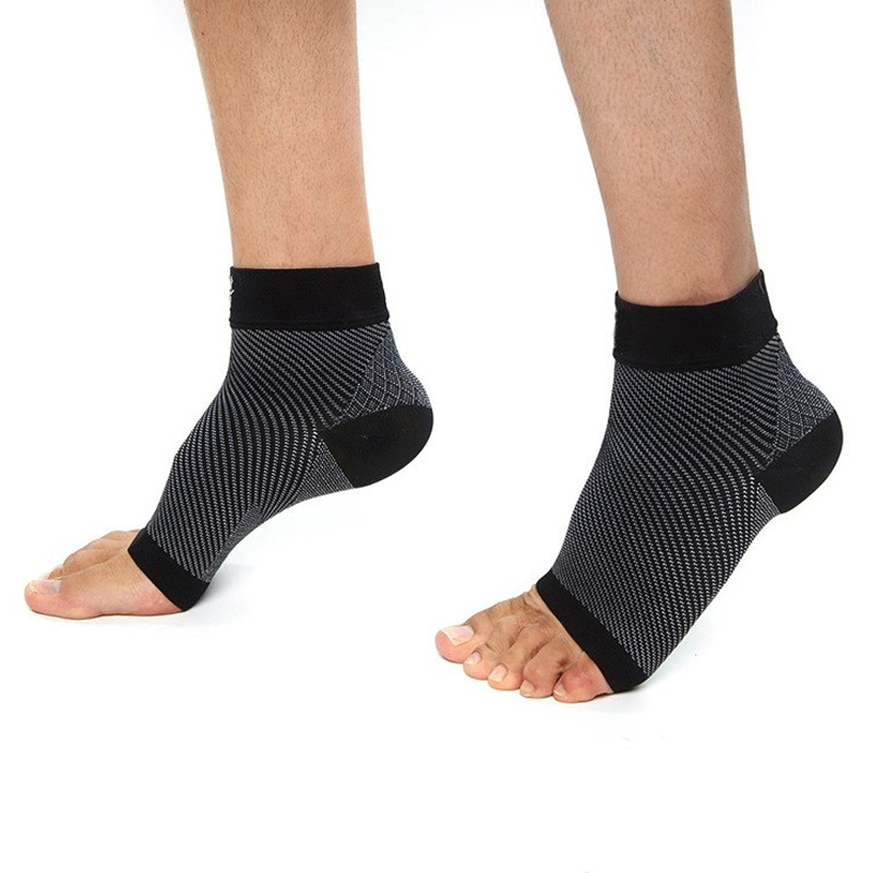 1 Pair Stripe Sport Ankle Support Brace Compression Anti Fatigue Breathable Ankle Sleeve Running Football Cycling Foot Protector