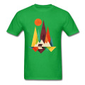 Round Collar Mountain Bear 100% Cotton Fabric Men Top T-shirts 3D Printed Short Sleeve Tops Shirt Company Summer Tee Shirt